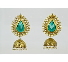 ENVY GREEN PEAR JHUMKHA